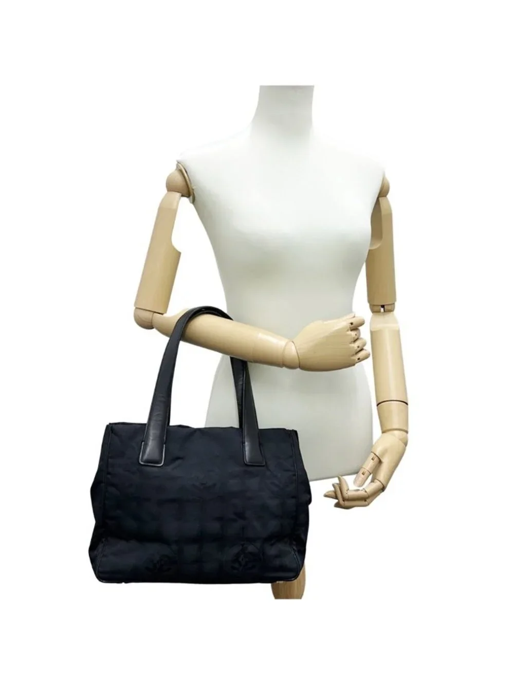 Chanel New Travel Tote PM Nylon Black Gold Shoulder